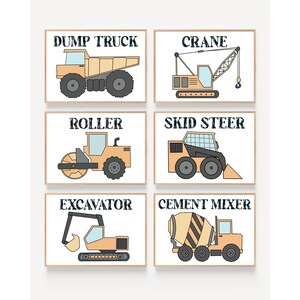 Construction Vehicle Prints - Set of 6