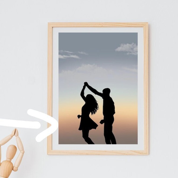 Portrait de silhouette personnalisé, décor mural de silhouette de famille, impression de silhouette, silhouette de parents et d’enfants, portrait de silhouette de couple