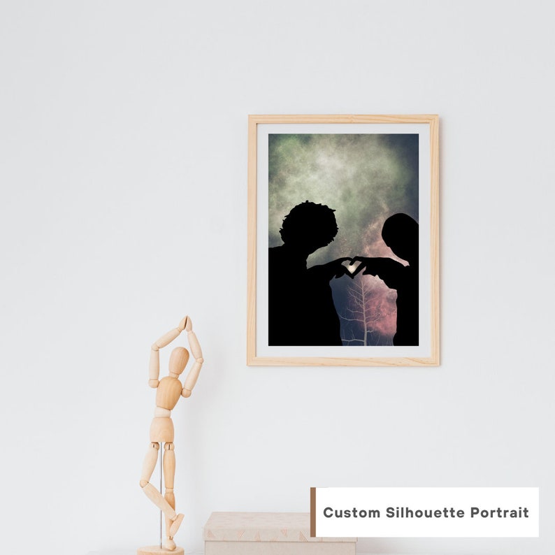 Custom Silhouette Portrait, Family Silhouette Wall Decor, Silhouette ... - Home Decor Silhouette Printing Paper