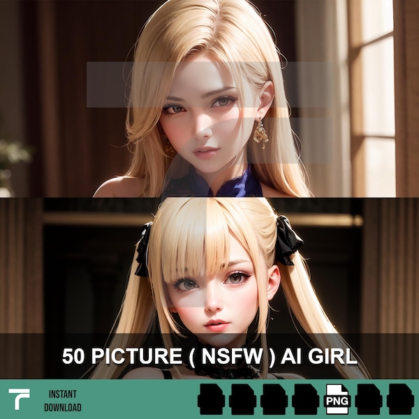 Waifu002 - Super realistic AI Girl Jpg, 272 jpg art collection, Beautiful Gamer AI Girl Art bundle deal, Fantasy ai