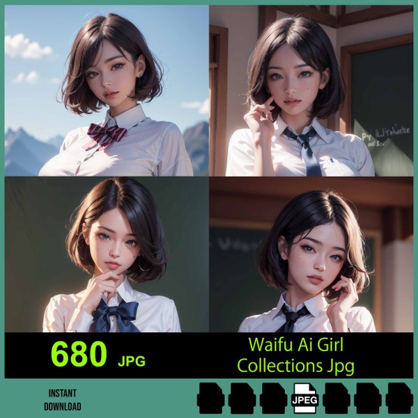 Waifu233 - TF School Ai coser girl, Uniforme scolaire, 680 jpg Ai Generated téléchargement numérique bundle