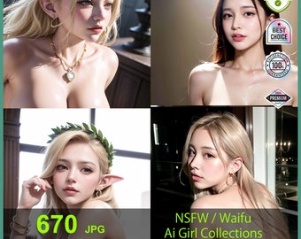 Waifu159 - Anime AI Pretty Girl Art Digitale Sammlungen, 670 Stück Bundle-Pack Waifu Ai Girl Jpg, Ai Mädchen 18 Sammlungskunst