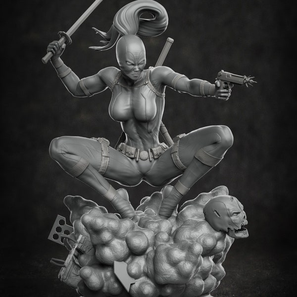 A117 - Comic charater design, Sexy Female Deadpool, Marvel Character STL 3D model design print download file