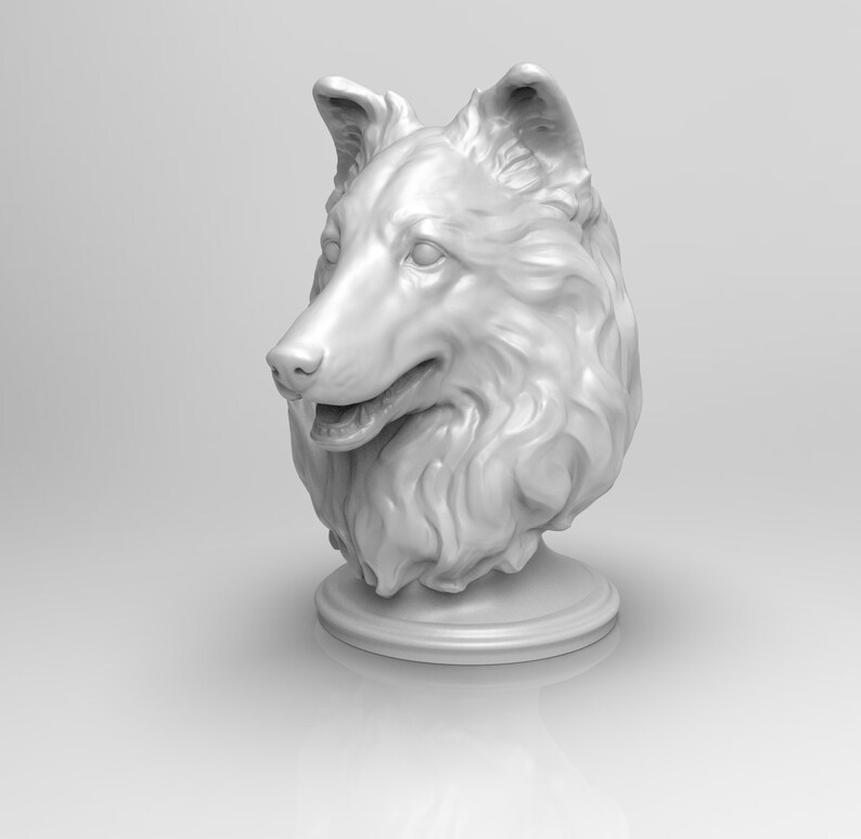 A754 Dog Bust Statue Design the Sheltie Dog STL 3D Model Etsy