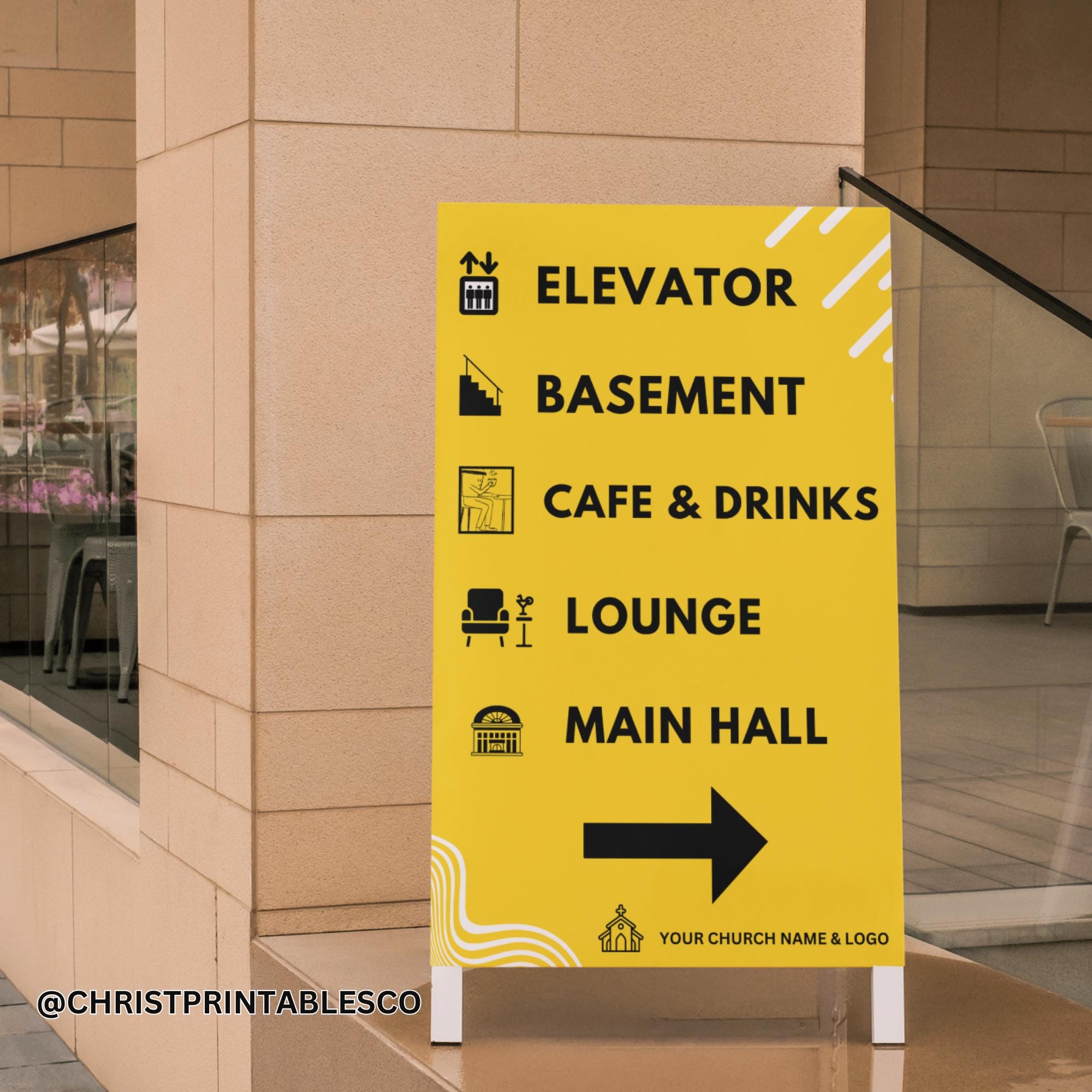 Editable Modern Church A-frame Sign, Welcome Church Sign, Sign With QR ...