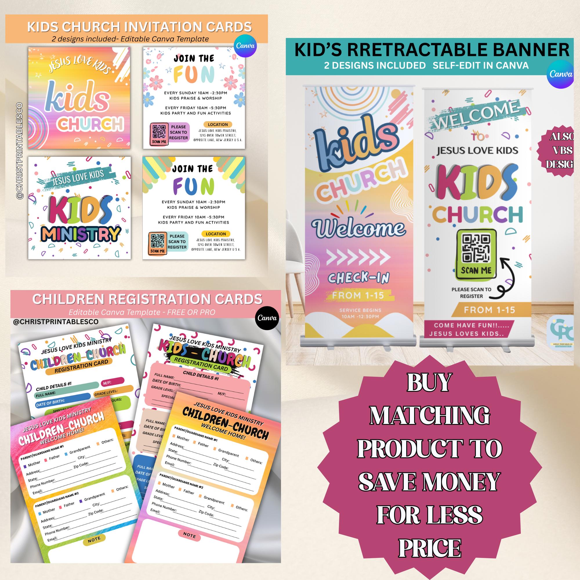 Editable Children Registration Cards, Kids Ministry Registration Form ...