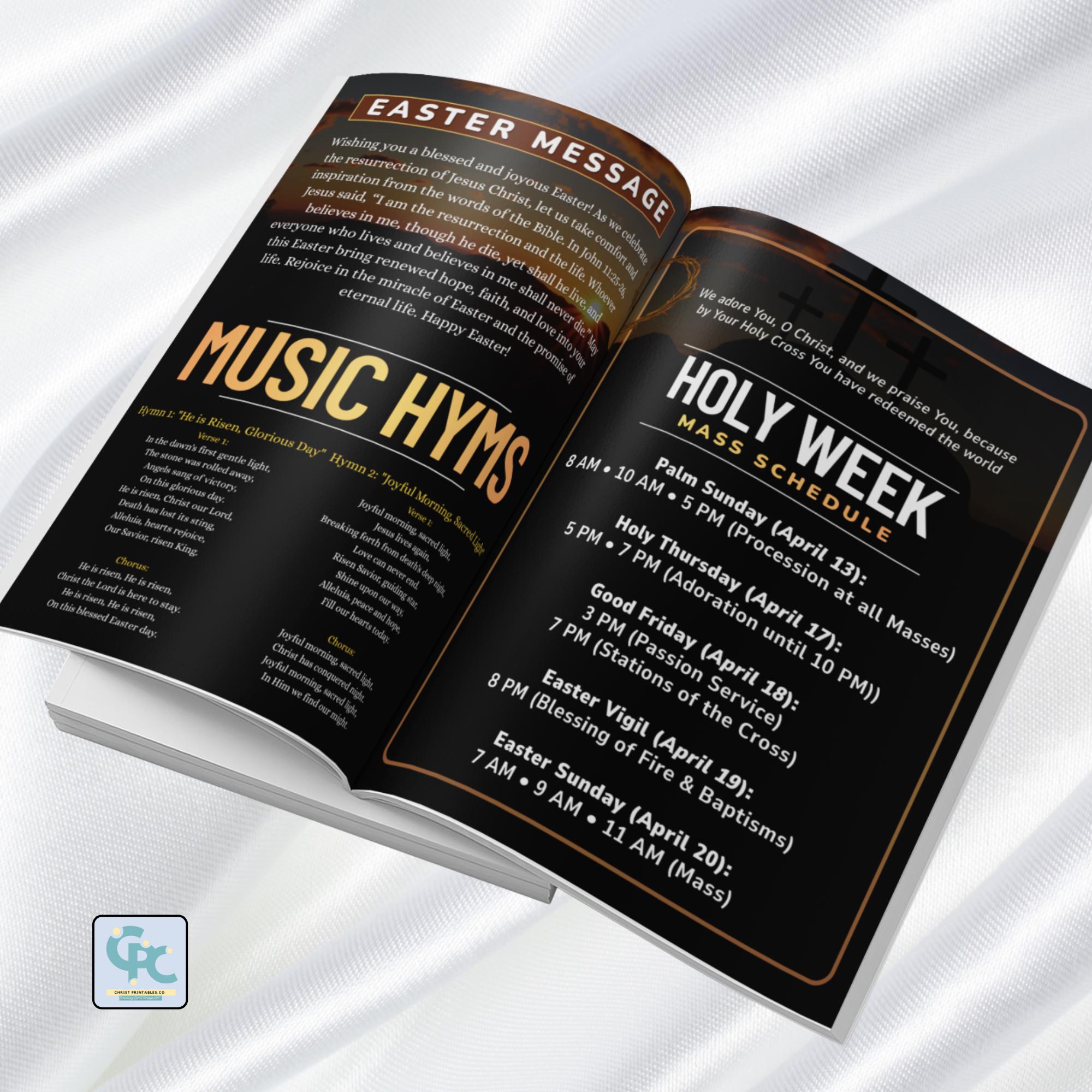 Easter Program Fly 4 Pages Easter Church Program - Editable Resurrection Sunday Program ...
