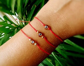 Red String Evil Eye Bracelet: Kabbalah Protection, Good Luck jewelry gift