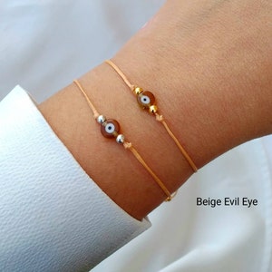 Dainty Evil eye bracelet Handmade Evil eye jewelry gift Protection string bracelet Good luck gift Nazar Turkish eye Greek mati Ojo bracelet zdjęcie 6