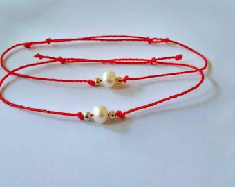 Bracelet de perles Corde du destin rouge : protection contre la kabbale, porte-bonheur