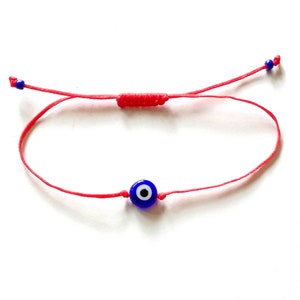 Bracelet mauvais œil homme Bijoux mauvais œil femme Bracelet ficelle rouge Chaîne rouge du destin Kabbale Amulette de protection Cadeau porte-bonheur Bracelet Nazar
