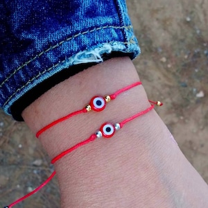 Rött onda ögat armband: Kabbala röd sträng, lycka till-gåva, skyddssmycken