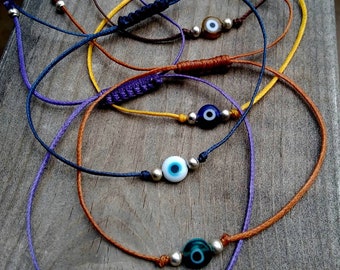 thumbnail image 2 of Black String Evil Eye Bracelet – Good Luck Protection Blue Eye – Adjustable, Unisex, Handmade 2 of 6