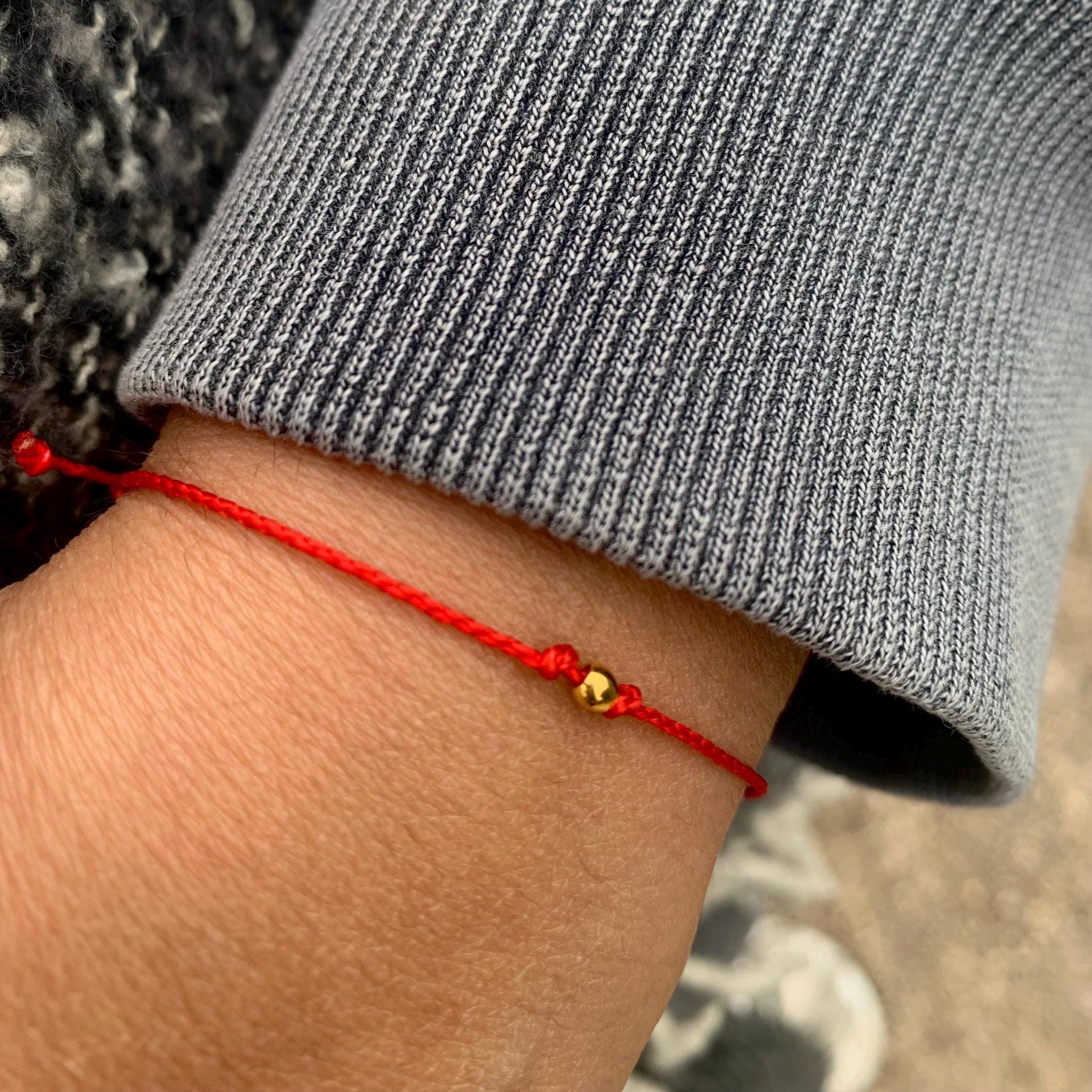 Bracciale Portafortuna Filo Rosso Con 7 Nodi E Sfere D'argento – Kabbalah Contro Il Malocchio, Regolabile, Con Astuccio Alessandra Boho