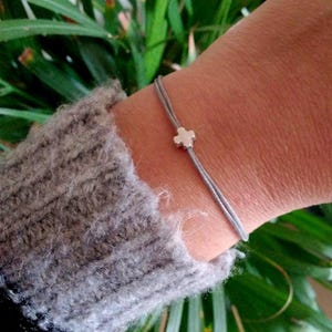 Minimalist Cross Bracelet: Delicate Christian Jewelry for Baptism, Communion  and  Faith Gifts