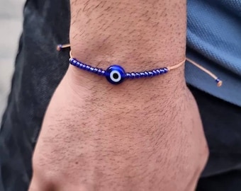 Evil eye bracelet men Evil eye jewelry men Friendship gift Good luck gift for him Mal de ojo Greek mati Turkish eye bracelet Christmas gift