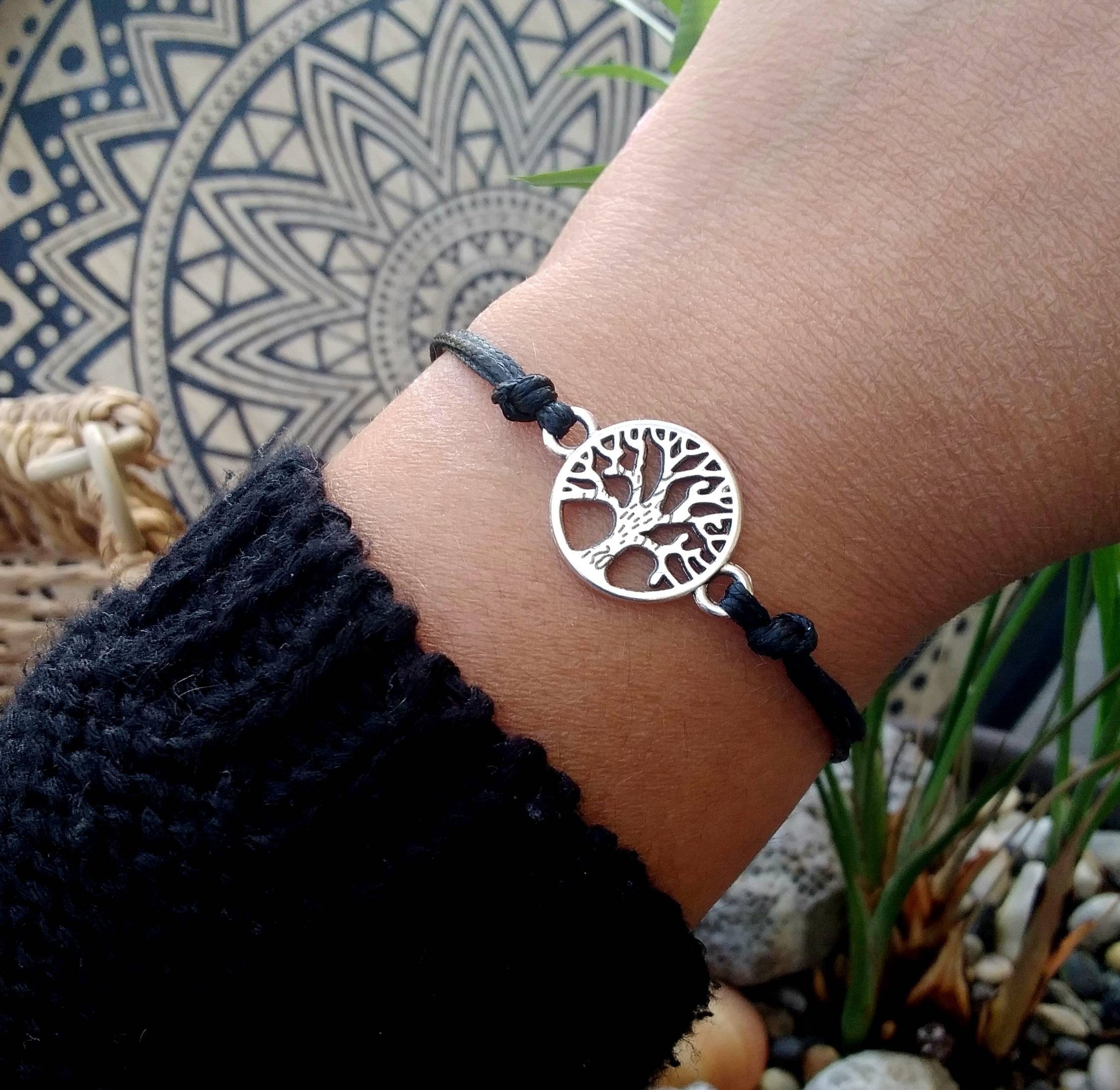 Mixed Stone Vegan Tree of Life Bracelet - Earth Healing Stones