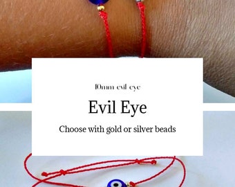 Evil Eye Red String Bracelet Set – Handmade Adjustable Protection Luck Bracelets For Women, Men, Gifts, Bulk With Card