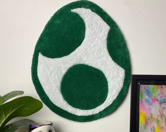 Yoshi - Yoshi island - Nintendo - Yoshi Egg - Yoshi's - Handmade tufted rug - Handmade rug - videogame rug - wall rug - videogame - nerd