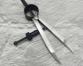 Compás de metal de punta fina, patas cónicas cuadradas, escala divisora, herramienta de dibujo, punta fina larga, herramientas de marcado para joyería.