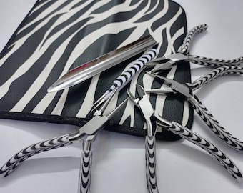 Juego de 6 alicates para joyería, alicates de punta de cadena, alicates de corte lateral, alicates de punta plana, alicates de punta redonda, pinzas y cuchara