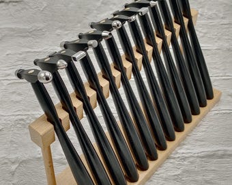 Juego de 13 martillos para dar forma y texturizar Martillo de diseño 13 martillos de formas diferentes con soporte para joyero