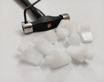 Martillo de diseño con 11 puntas de nailon reemplazables, herramientas para joyería