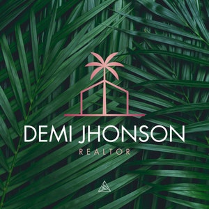 DIY Palm House Logo, Real Estate Logo, Realtor Logo, Property Logo, Editable Canva Template, House Logo, Property Logo, Premade Logo