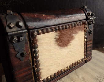 Antique Rustic Box/ Wooden Book Shaped Box/ Handmade Box