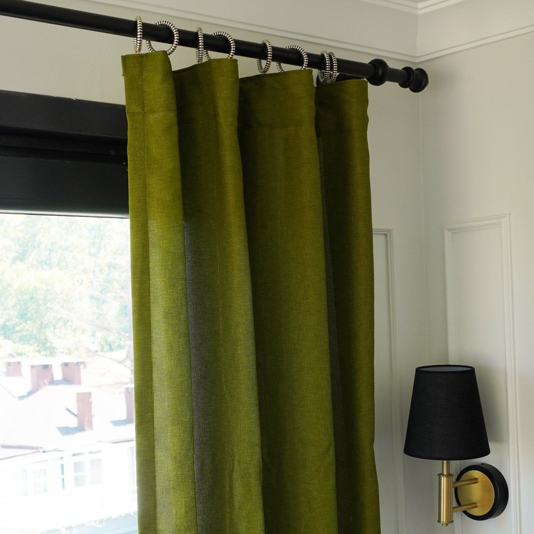 Olive Green Linen Curtains Linen Curtains Panel Set Of 2 Etsy olive-green-linen-curtains-linen-curtains-panel-set-of-2-etsy