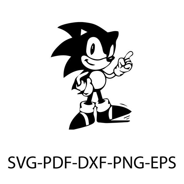 Sonic SVG Vector PNG, Sticker Design Téléchargement instantané