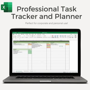 Excel Task Tracker and Planner, Lista zadań do wykonania, Corporate and Personal Task Tracker, Tygodniowy i dzienny szablon cyfrowy, Szablon cyfrowego planera