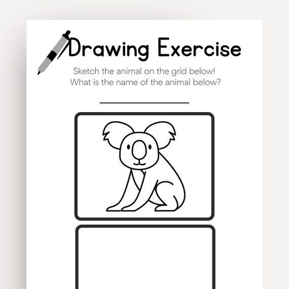 Simple Drawing Exercise for Kids - Etsy