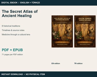 Histoire de la médecine ancienne (livre numérique), Atlas secret des guérisons ancestrales, anglais et turc, PDF et EPUB