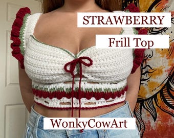 Strawberry Frill Top Häkelanleitung (NUR MUSTER)
