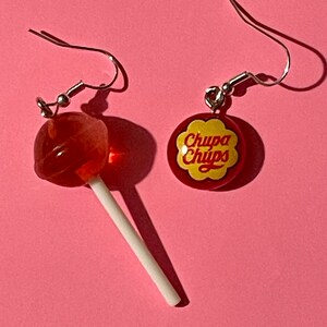 Jolies boucles d'oreilles pendantes sucette Chupa Chups