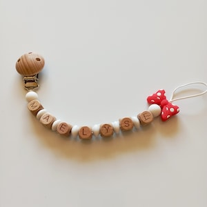 Personalized pacifier attachment / first name / baby birth gift toy , knot model