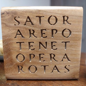 Elegant Sator square handcrafted in teak wood in various versions 10 X 10 cm