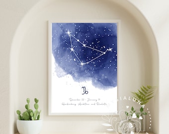 Capricorn Constellation, Astrology Printable, Printable Wall Art, Capricorn Print, Instant Download, Printable Art, Home Decor, DIGITAL