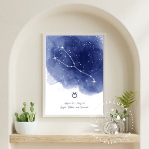 Taurus Constellation, Astrology Printable, Printable Wall Art, Taurus Zodiac Print, Instant Download, Printable Art, Home Decor, DIGITAL