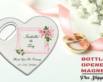 Bottle Openers, Wedding Magnet Favors Custom Wedding Party Favors for Guests in Bulk. Personalized Design