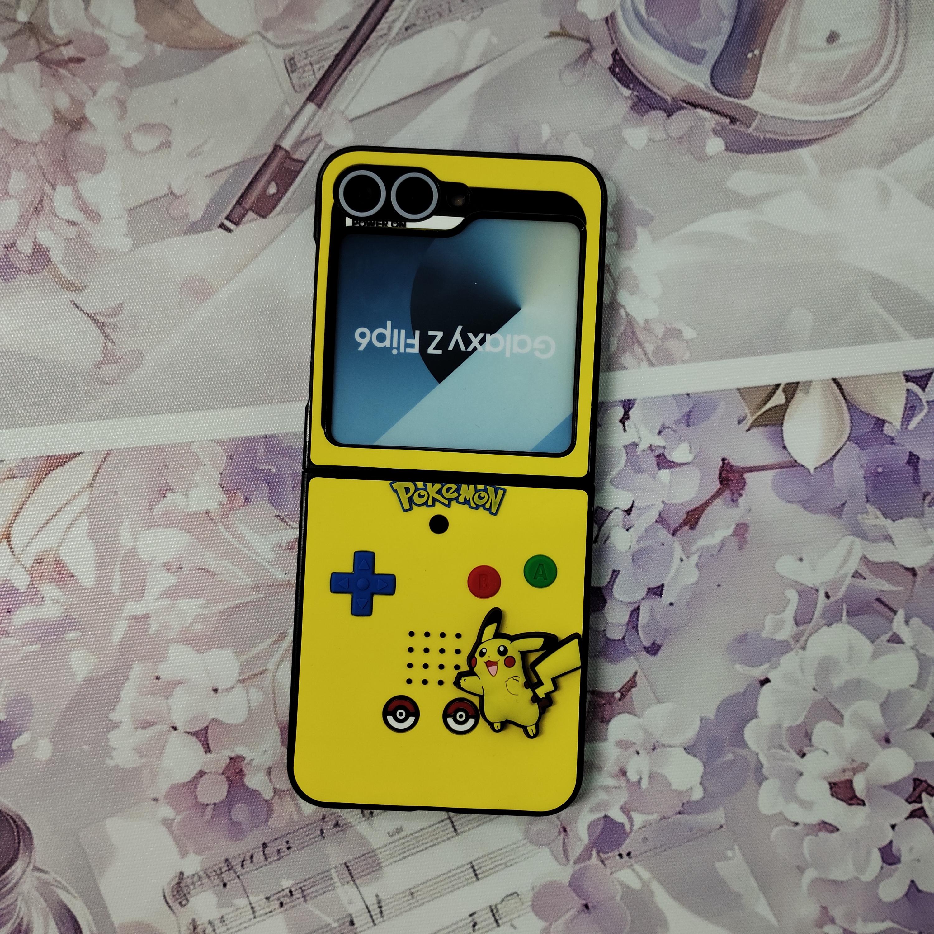 Nintendoゲームボーイ風カバー付 Galaxy Z Flip5 512MB 3D Cute Game Boy Gamepad Retro Classic Phone Case for