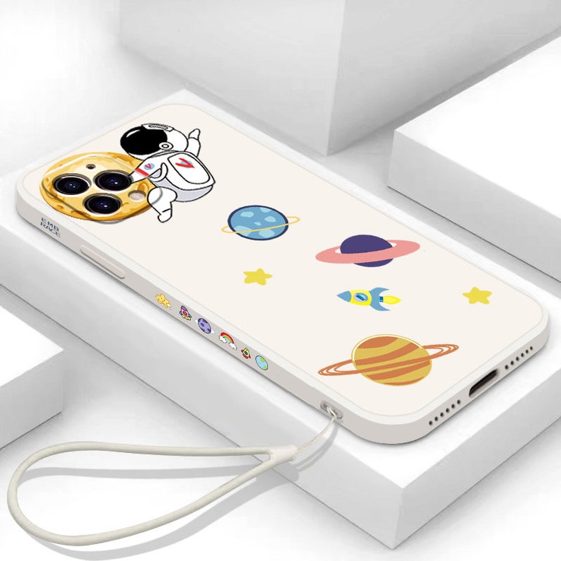 Cute Cartoon Iphone Case With Astronaut on Moon for Iphone 14 Etsy
