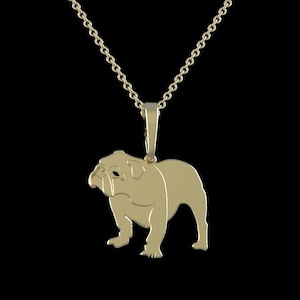 Delicate gold English Bulldog pendant |  English Bulldog dog Jewelry | English Bulldog Owner Gift Idea | English Bulldog Necklace and Charm