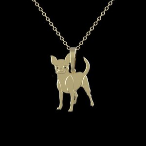 Delicado colgante de chihuahua retriever / Joyería para perro chihuahua / Idea de regalo para dueños de chihuahuas / Collar y dije de chihuahua