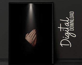 Praying Hands Vintage Portrait Print: Gallery Wall Art (Digital Download)