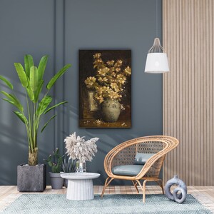 Vintage Flower Print Dark Floral Still Life Oil Painting Dark Academia Décor Moody Wall Art Vintage Floral Print Vintage Art Victorian Art bild 9
