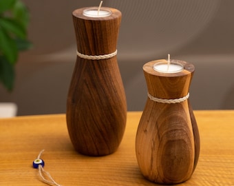 Capulus Wooden Candlestick Set