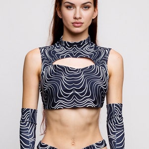Rave Cutout Top, Festival Woman Top, Rave Festival Crop Top, Party Top, Women Party Clothing, Burning Man Wear, Rave Wear Fashion Style