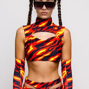 Festival Woman Top, Rave Cutout Top, Rave Festival Crop Top, Party Top, Women Party Clothing, Burning Man Wear, Rave Wear Fashion Style